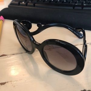 Prada black circle sunglasses